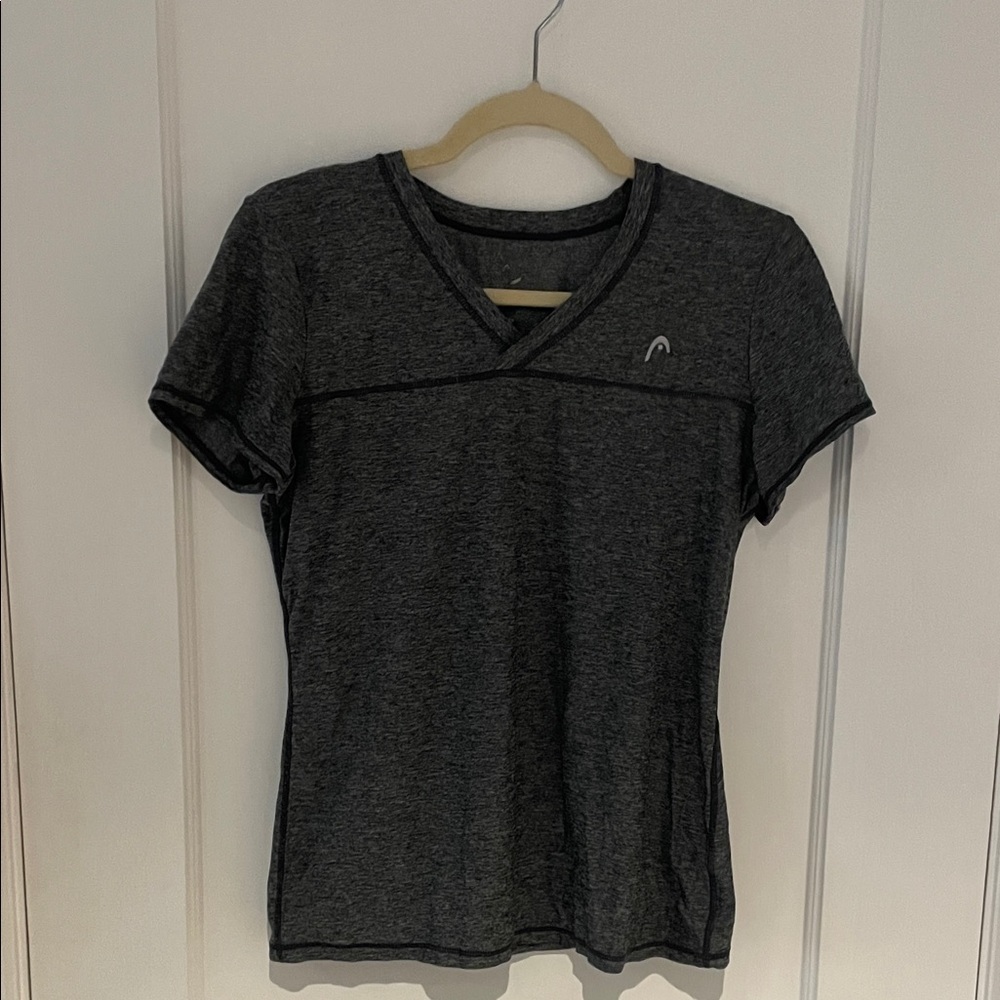 Women's Small Gray Head Athletic V-Neck Top